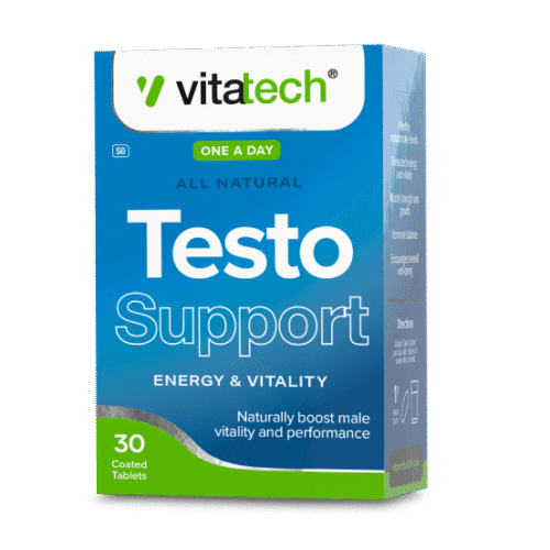 Vitatech Testo Support tablets male performance supplement.