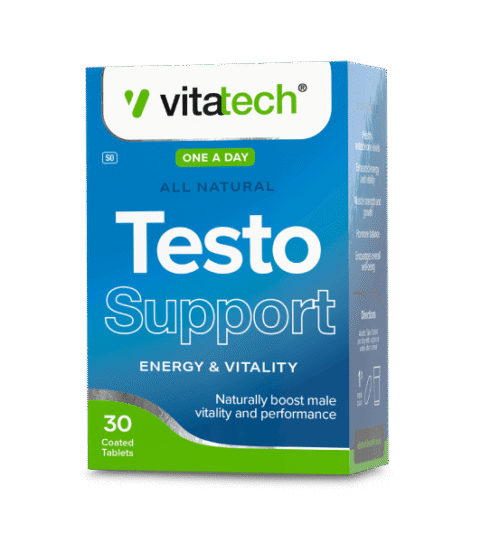 Vitatech Testo Support tablets male performance supplement.